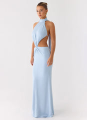 Warning Signs Maxi Dress - Blue