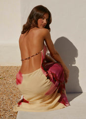 Morning Crush Cowl Maxi Dress - Yellow Bloom