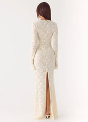 Astoria Long Sleeve Maxi Dress - Ivory