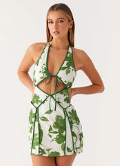 Sonnet Mini Dress - Verdant Bloom