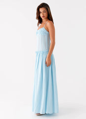 Jacinda Drop Waist Maxi Dress - Blue
