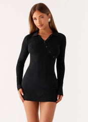 Off Duty Polo Dress - Black