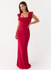 Malina Maxi Dress - Deep Red