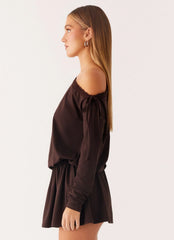 Zinnia Mini Dress - Chocolate