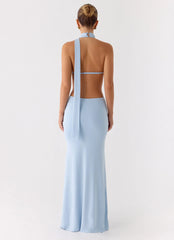 Warning Signs Maxi Dress - Blue