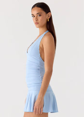 Kanata Halter Mini Dress - Blue