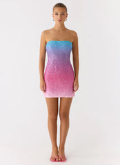 Step Closer Sequin Knit Mini Dress - Disco Ombre