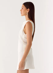 Tuscan Glow Chiffon Mini Dress - Ivory