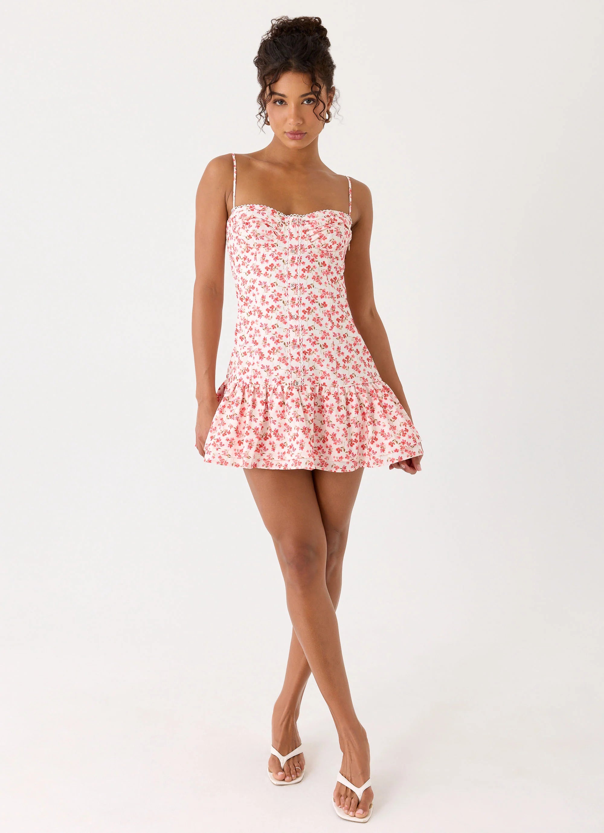 Loulette Mini Dress - Porcelain Rose