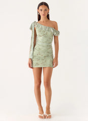 Hidden Gesture Mini Dress - Wispy Fern