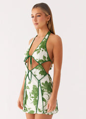 Sonnet Mini Dress - Verdant Bloom