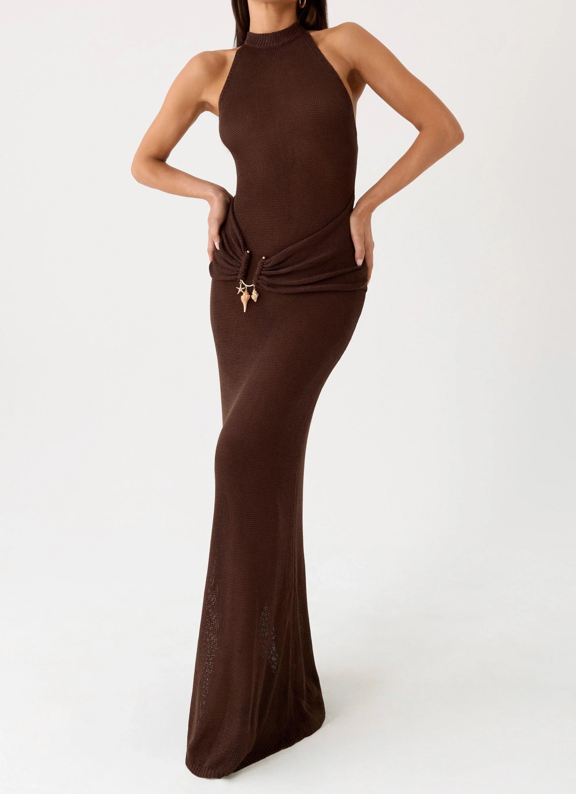 Saoirse Knit Maxi Dress - Chocolate
