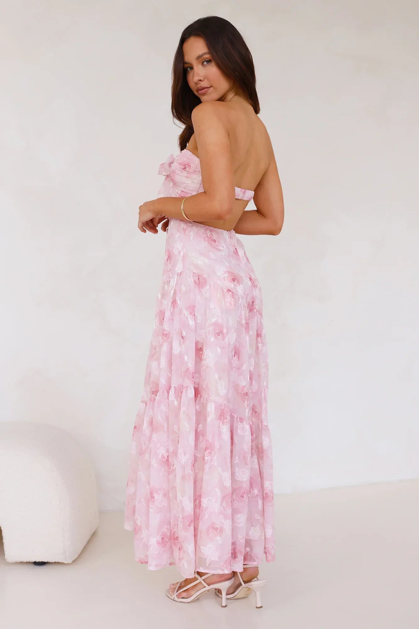 Queen Scenes Strapless Maxi Dress Pink