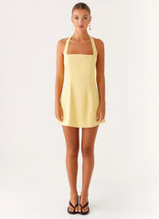 Remi Halter Mini Dress - Yellow