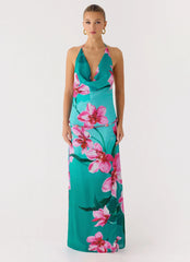 Yoon Beaded Cowl Maxi Dress - Petal Reef