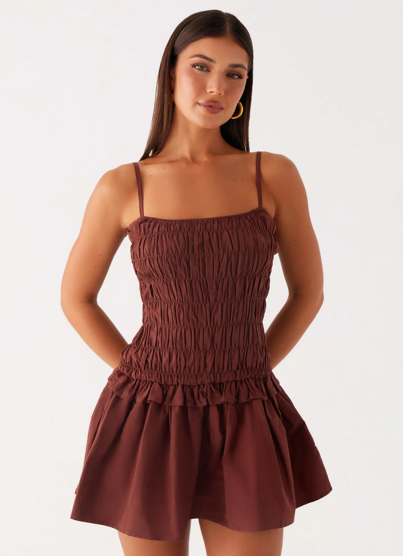 Jaxi Mini Dress - Chocolate