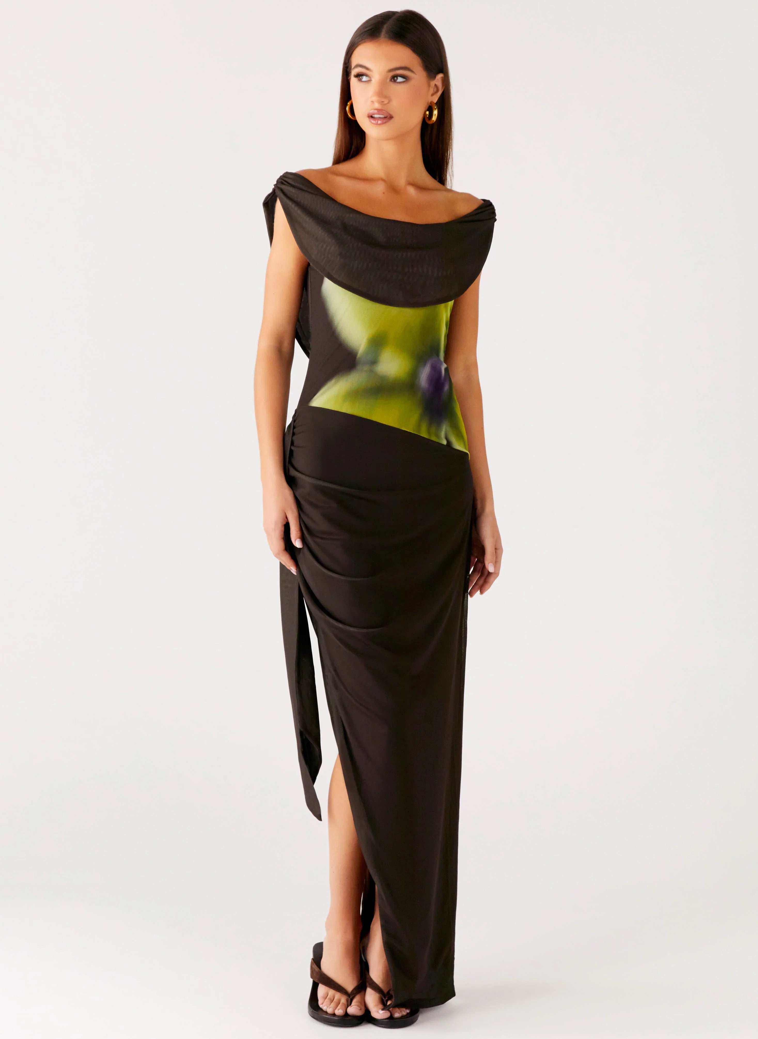 Good Fortune Maxi Dress - Lime Flower