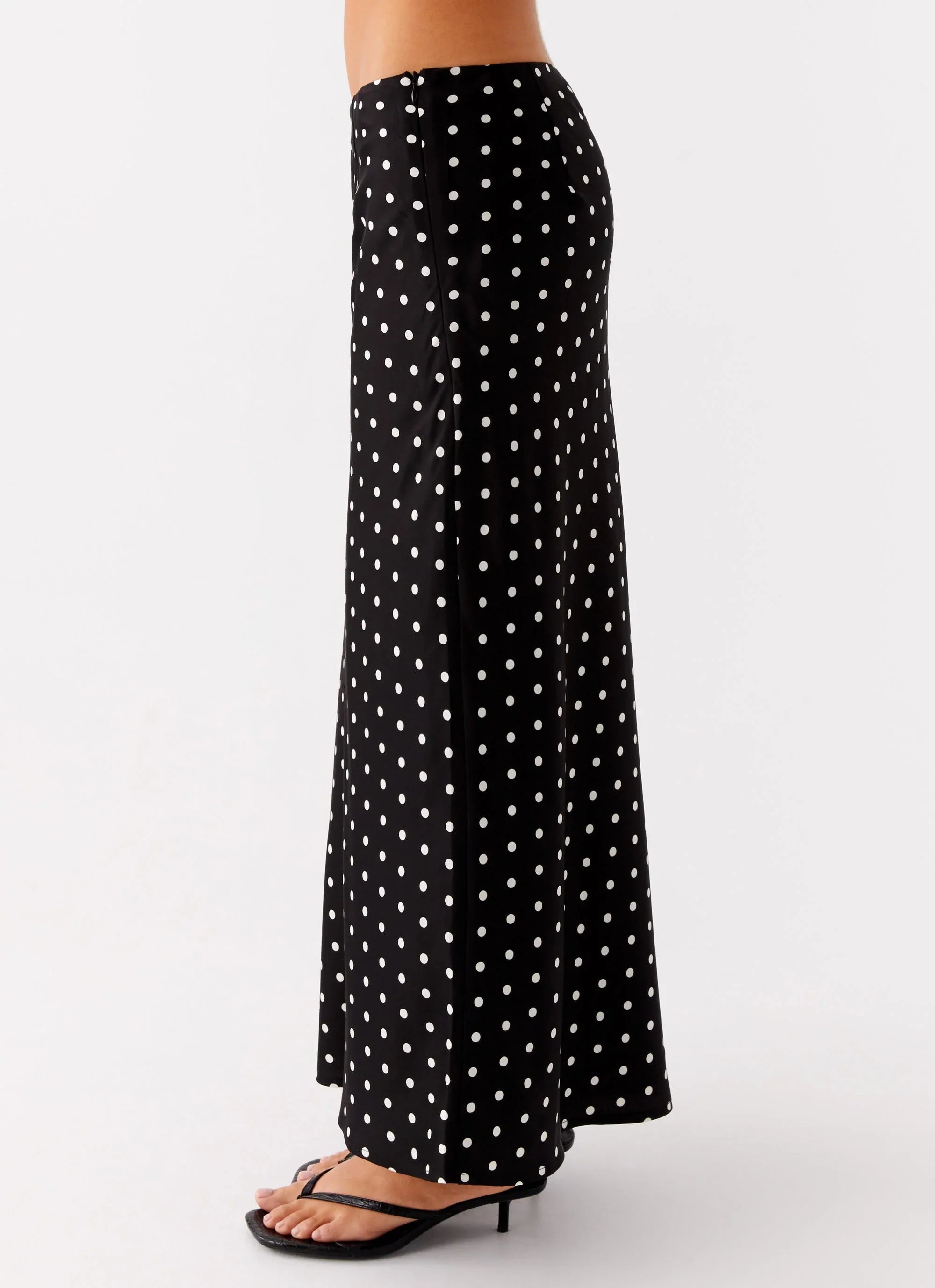 Breanne Midi Skirt - Black Polka Dot