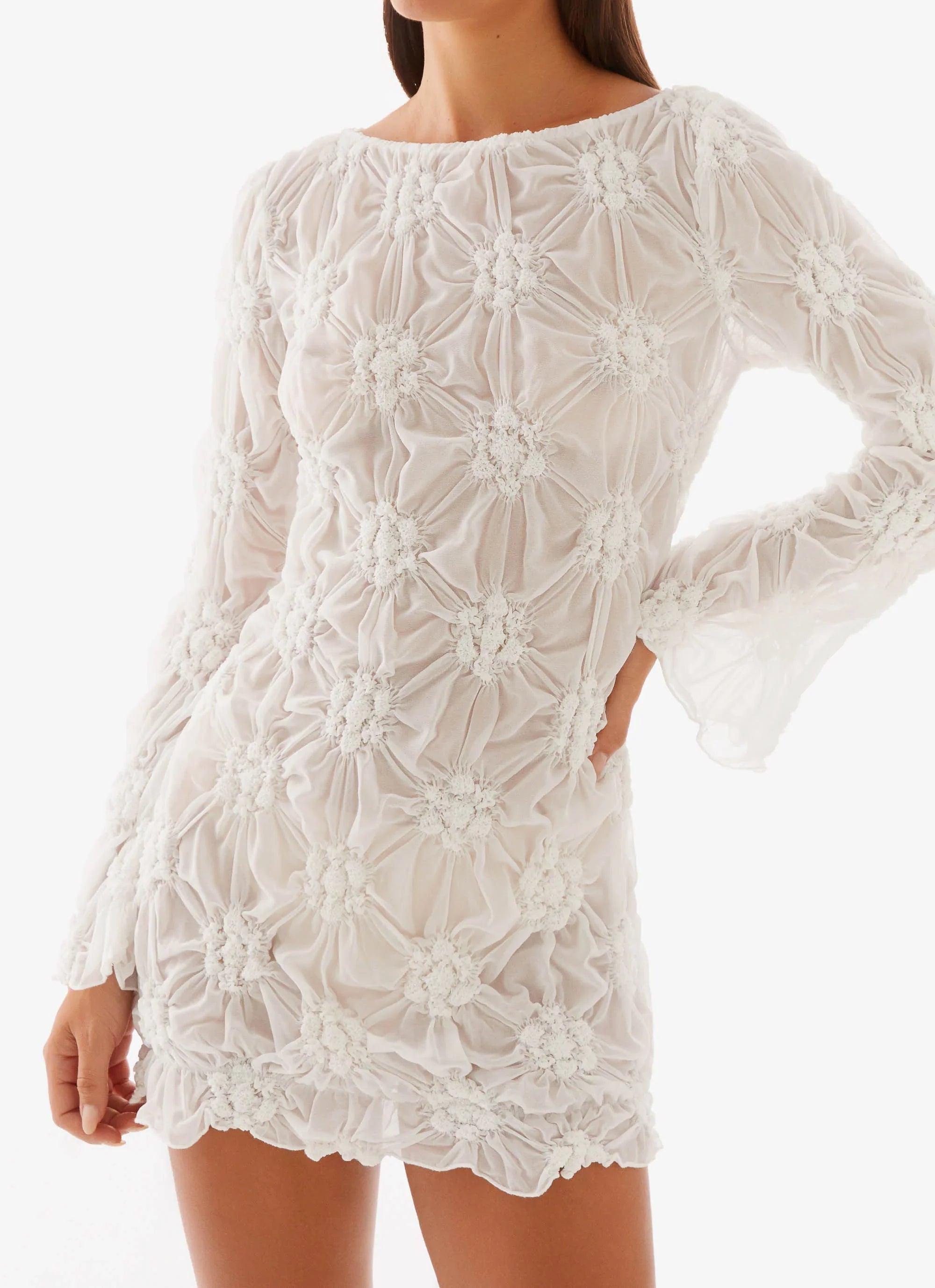Mia Long Sleeve Dress - Ivory